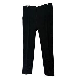 Tahari ASL Black & White Micro Polka Dots Textured Mid-Rise Dress Pants Size 6